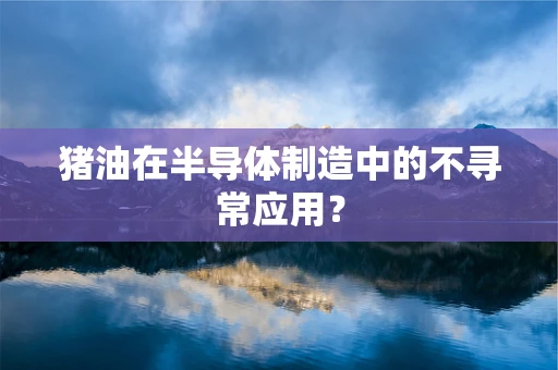 猪油在半导体制造中的不寻常应用？