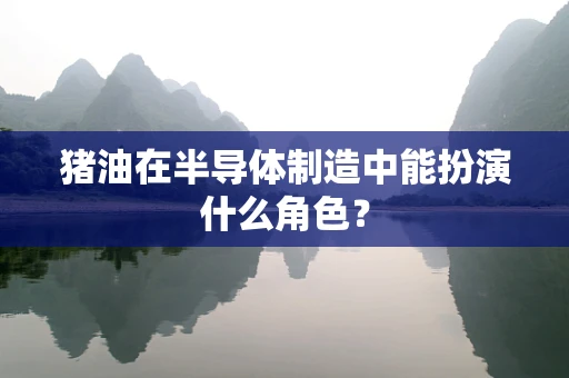 猪油在半导体制造中能扮演什么角色？