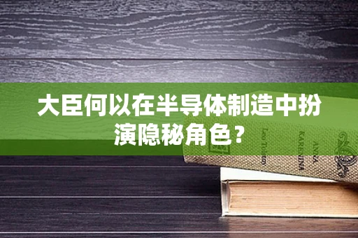大臣何以在半导体制造中扮演隐秘角色？