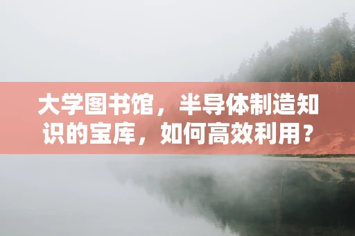 大学图书馆，半导体制造知识的宝库，如何高效利用？