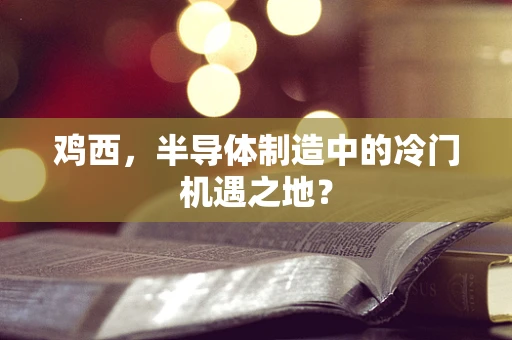 鸡西，半导体制造中的冷门机遇之地？