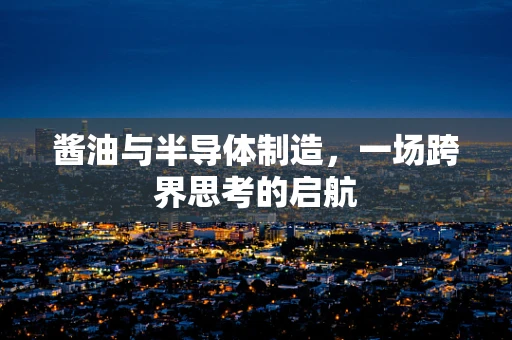 酱油与半导体制造，一场跨界思考的启航