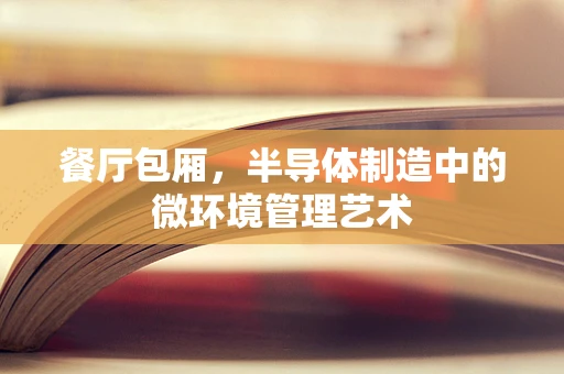 餐厅包厢，半导体制造中的微环境管理艺术