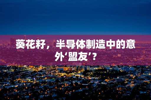 葵花籽，半导体制造中的意外‘盟友’？