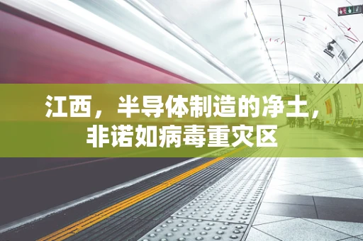 江西，半导体制造的净土，非诺如病毒重灾区