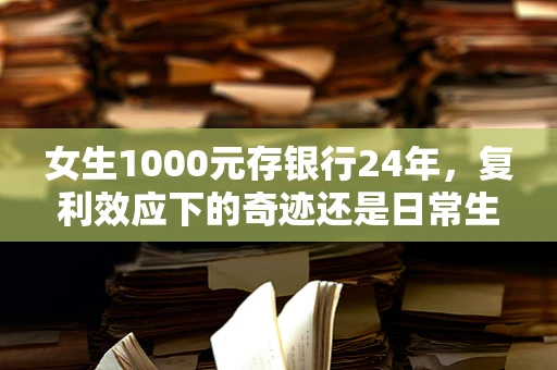 女生1000元存银行24年，复利效应下的奇迹还是日常生活的微小变化？