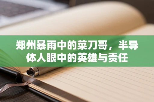 郑州暴雨中的菜刀哥，半导体人眼中的英雄与责任