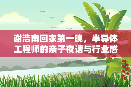 谢浩南回家第一晚，半导体工程师的亲子夜话与行业感悟