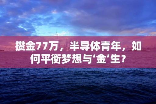 攒金77万，半导体青年，如何平衡梦想与‘金’生？