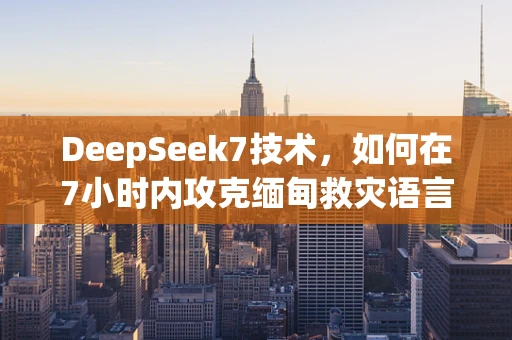 DeepSeek7技术，如何在7小时内攻克缅甸救灾语言障碍？