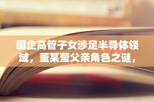 国企高管子女涉足半导体领域，董某莹父亲角色之谜，官方回应的深度剖析