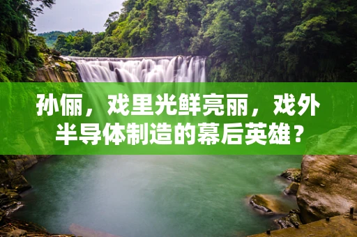 孙俪，戏里光鲜亮丽，戏外半导体制造的幕后英雄？