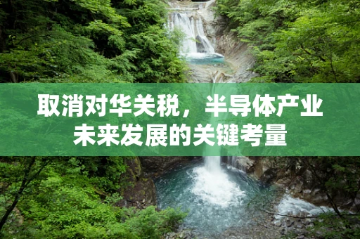 取消对华关税，半导体产业未来发展的关键考量
