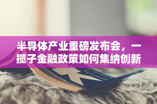 半导体产业重磅发布会，一揽子金融政策如何集纳创新与增长？
