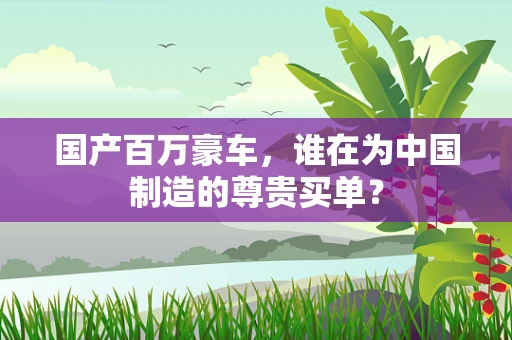 国产百万豪车，谁在为中国制造的尊贵买单？